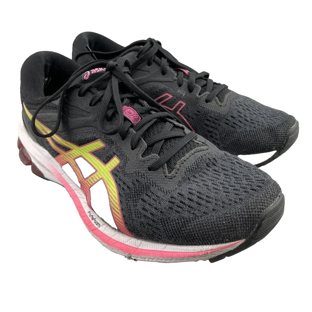 Asics Flytefoam Running Shoe Womens 8.5 Black Pink Training Trail Sneaker Hiking - Picture 1 of 10